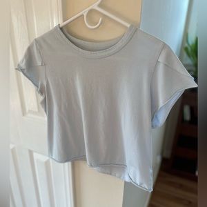 Cropped light blue top